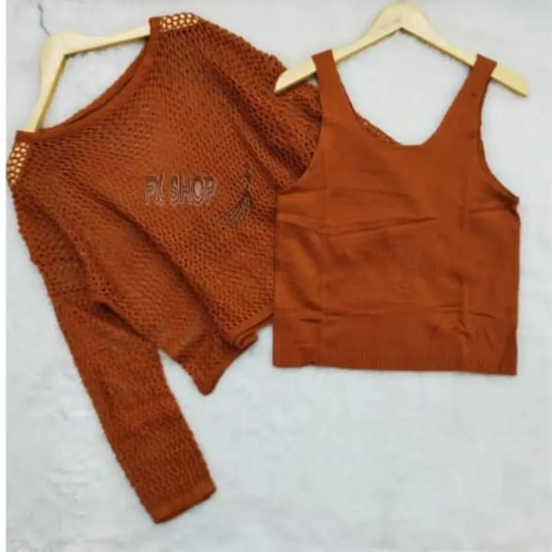 FX SHOP TOP VERMORRA RAJUT / ATASAN + INNER RAJUT / Fashion Wanita 2