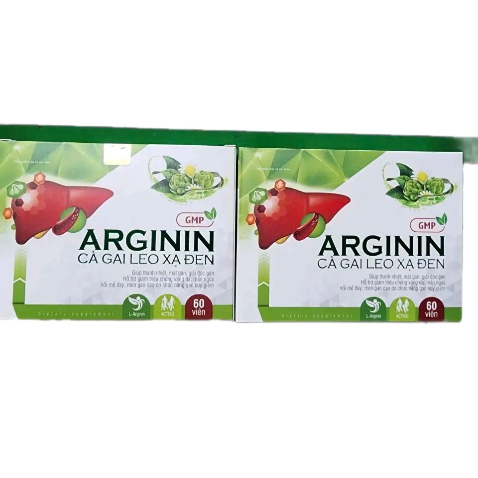 Combo 2 hộp Bổ gan Arginin. Giúp giải độc gan, bảo vệ gan, tăng cường chức,năng gan. Mỗi hộp 60 viên