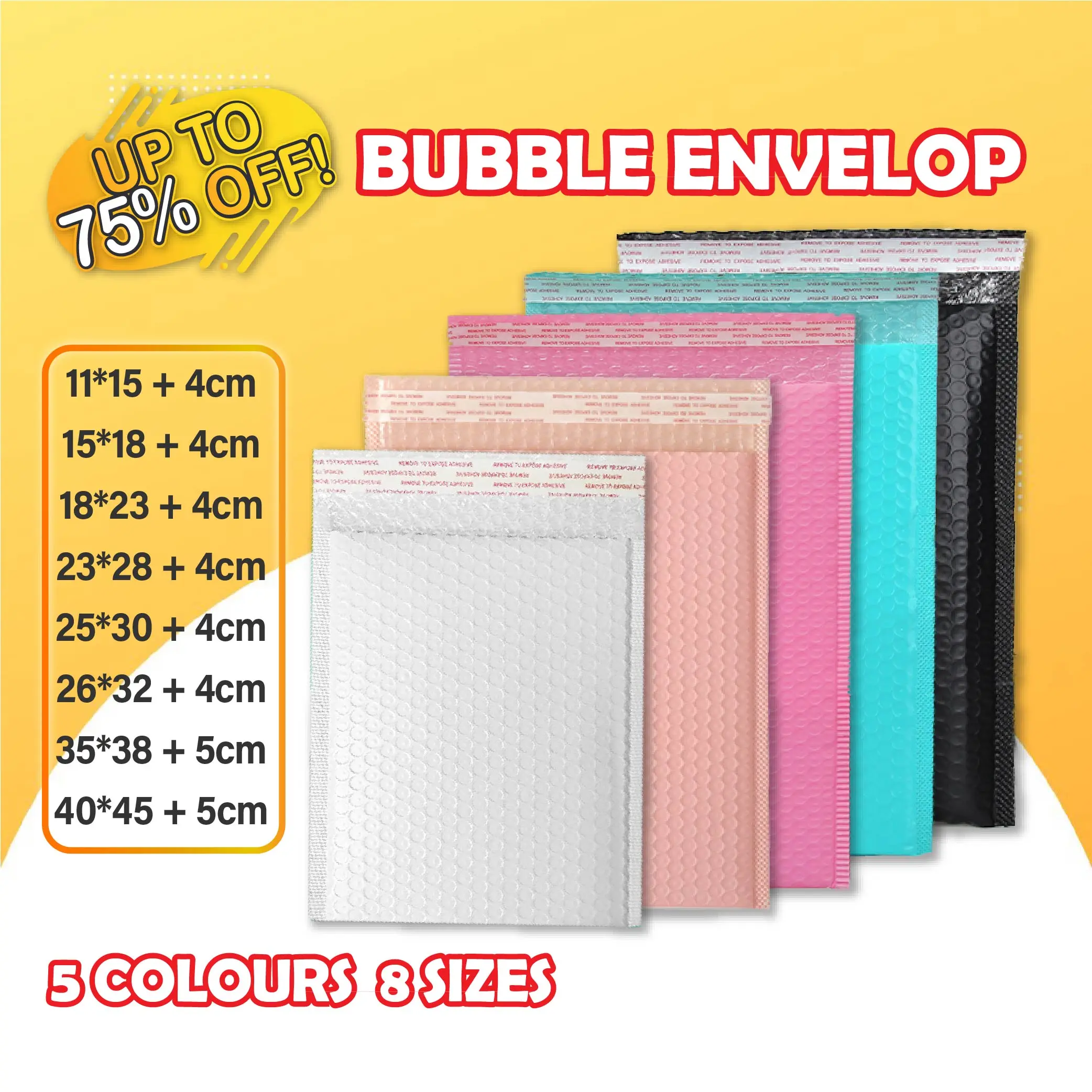Wahaha 1PCS Bubble Envelope Flyer Parcel Bag Air Bubble Courier Bag Mailer Bag Padded Envelope Plastic Mailing Kurier Beg Air Bubble Sampul Surat Mailing Kurier Beg Gelembung Envelope