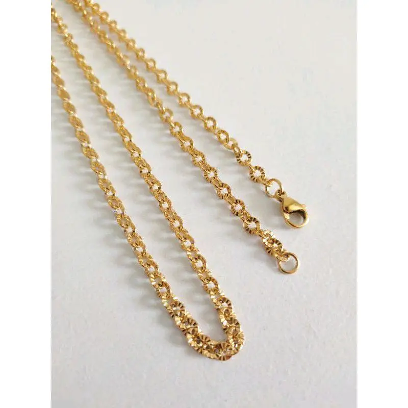 Kalung Titanium Nuri Motif Emas Pria Wanita 1