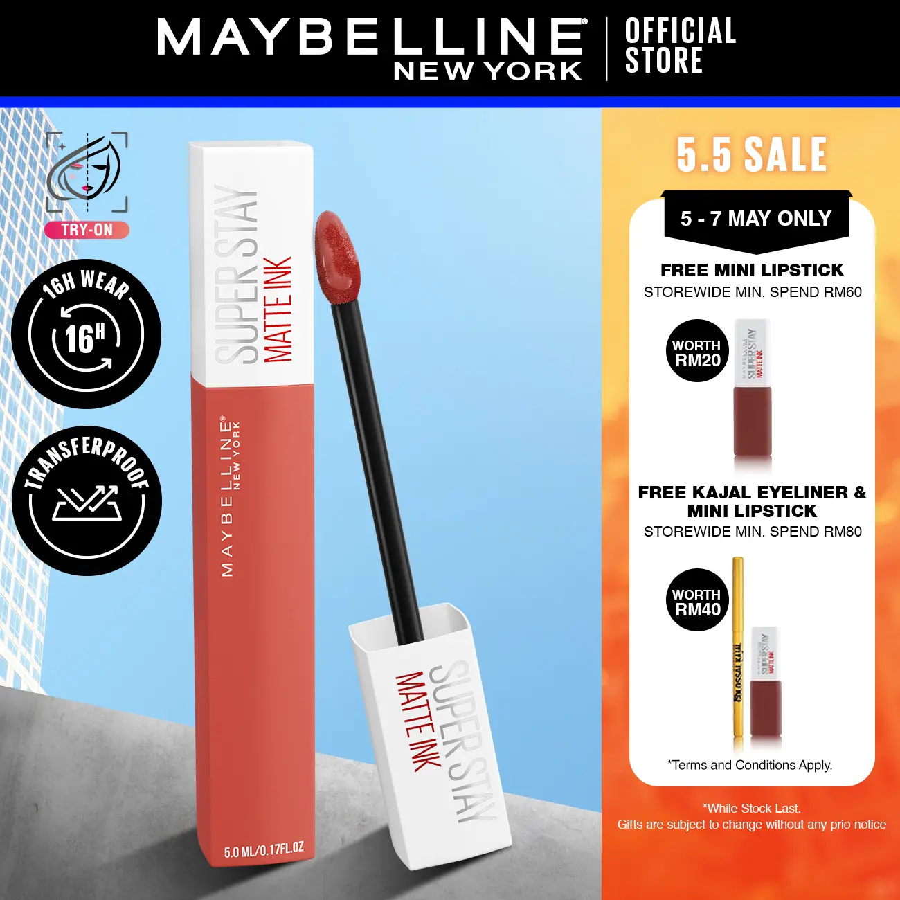 Maybelline Super Stay Matte Ink 16H Long Wear Liquid Lipstick | Transfer Proof | Best selling matte liquid lipstick
