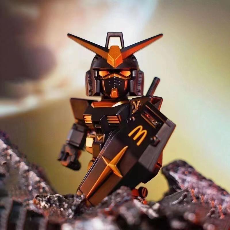 Mô Hình Gundam, Bộ Phim Hợp Tác McDonald 'S, Thiết Kế Angus Đen Vàng, Hộp Trưng Bày Chính Hãng Bộ Đồ Chơi, Mô Hình Hàng Hóa Bandai 3