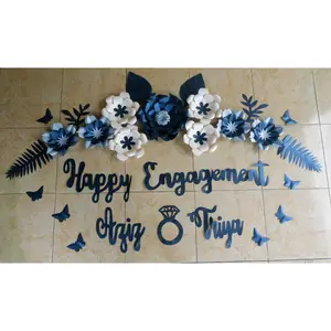 Paper flower backdrop tunangan dekorasi bunga kertas wedding akad nikah aqiqah tedak siten homedecor lamaran hiasan