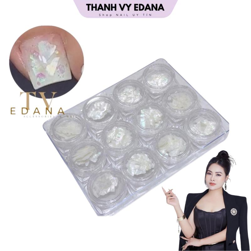 Xà cừ trắng sét 12 hũ thanh vy nail