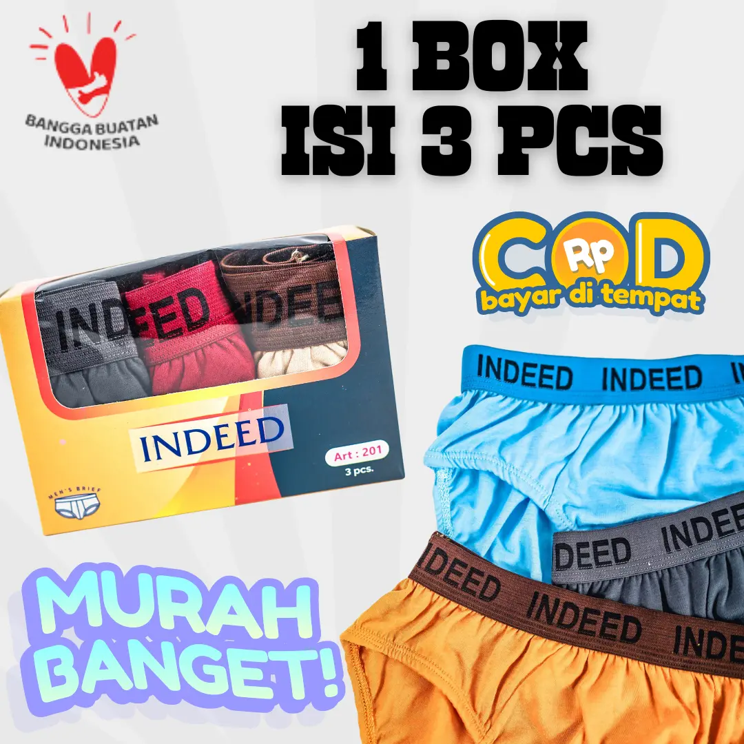 3 Pcs Celana Dalam Pria in box Adem Katun Nyaman Cowok Dewasa