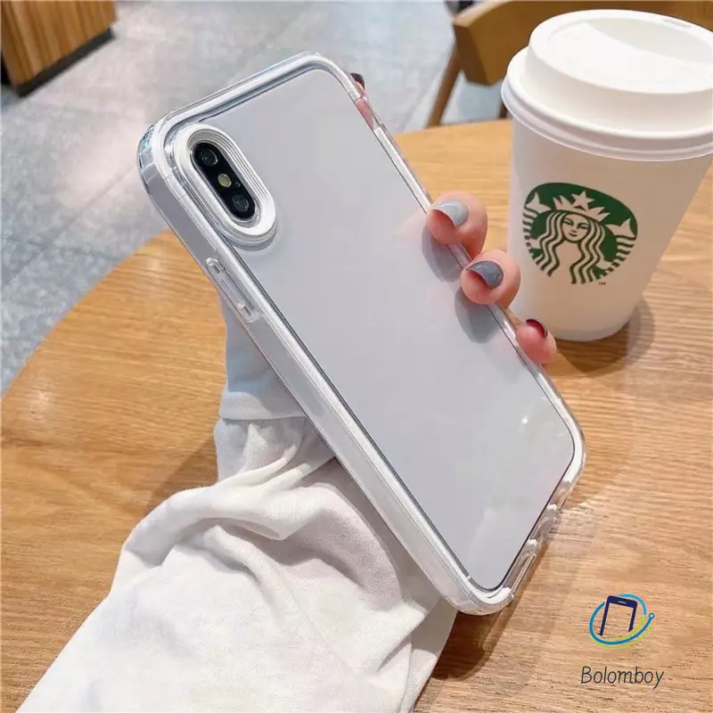 Ốp Điện Thoại Trong Suốt TPU Khung Đơn Giản Màu Macaroon, Thiết Kế 3 Trong 1, Tương Thích Với iPhone 11, 12, 13, 14, Pro Max, Mini, 6, 7, 8 Plus, X, XS Max, XR, SE, Chống Sốc Và Chống Thấm Nước, Ốp Lưng Điện Thoại Trong Suốt 1
