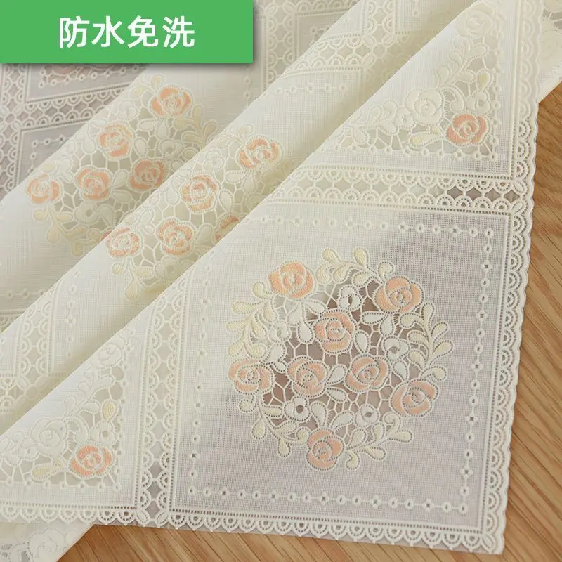 Khăn trải bàn, vật liệu nhựa PVC chống thấm nước, chống bỏng và chống bụi bẩn, dùng một lần, thích hợp cho bàn ăn, hình chữ nhật, ghế cà phê, phong cách gia đình Châu Âu đẹp mắt, đệm, vải