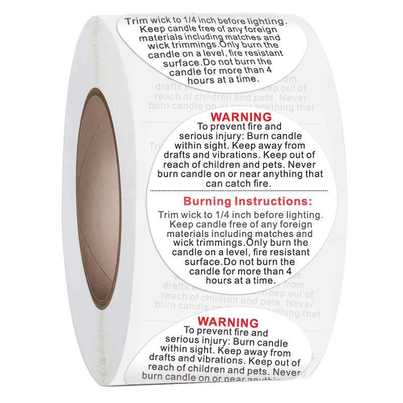 Product Introduction of 500PCS 1.5 Inch Happiness Stickers Black and White Warning Labels Circular Warning Stickers Adhesive Labels Home Decor 17