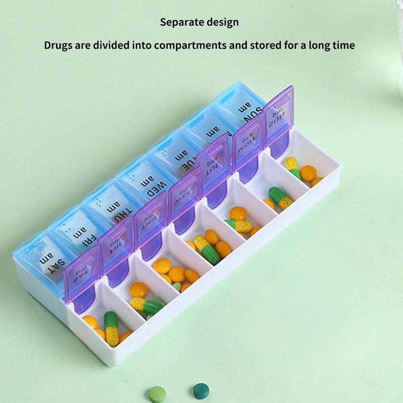 Weekly Morning and Evening Pill Box 7 Day Medication Pill Boxes 14 ...