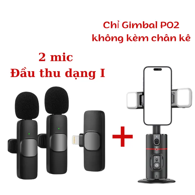 [MUA 1 COMBO - Tặng 2 Đèn Led] Combo Gimbal Điện Thoại P02 HADAPLUS  Và Micro Thu Âm K9 HADAPLUS Hỗ Trợ Quay Video Tiện Lợi Kèm Remote Điều Khiển - Selfie, Phụ Kiện 2