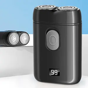 【TERSEDIA&COD】Alat Cukur Elektrik Pria Tampilan Layar LED Saku Mini Pemangkas Jenggot Dapat Diisi Ulang USB Pengisian Daya Cepat Daya Tinggi Penggunaan Basah Dan Kering Pisau Cukur Jenggot Portabel Perjalanan Untuk Pria Dengan Sikat Pembersih