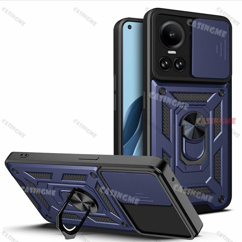 Ốp Giáp Chống Sốc, Dành Cho Oppo Reno10 5G Và 10pro 2023, Ốp Điện Thoại Di Động Có Giá Đỡ Vòng Nam Châm Cho Xe Hơi, Giá Đỡ Kéo Đẩy, Bảo Vệ Camera Ốp Lưng Điện Thoại Di Động, Thích Hợp Cho Camera Back Bay, Oppo Reno10pro + 5G 1