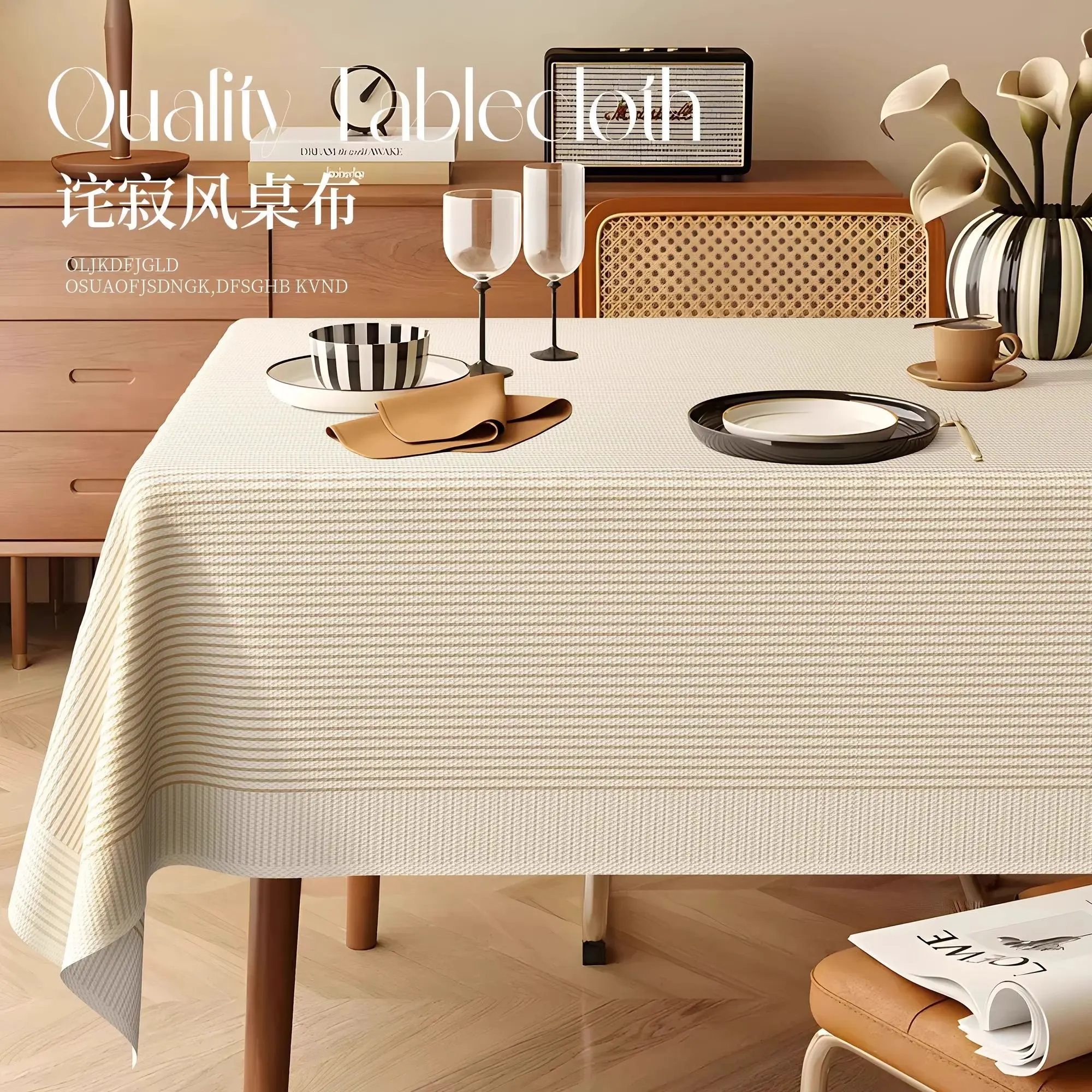 Jingjifeng Tablecloth Waterproof Oil-proof Heat-resistant Washable Luxury High-end PVC Coffee Table Cloth Desktop Protector
