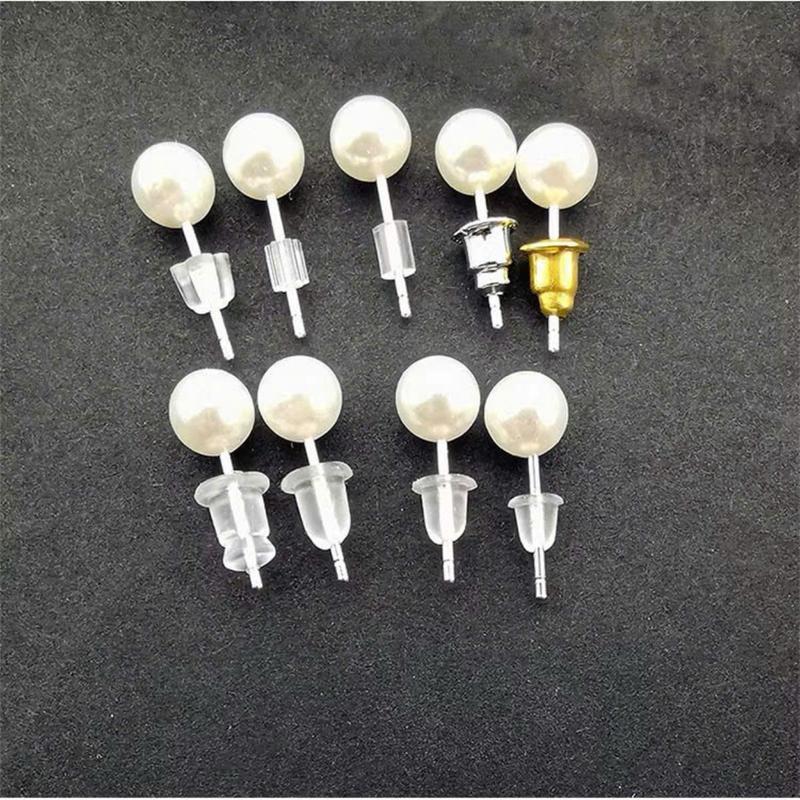 Chốt nhựa bông tai đính nút cao su silicon 4mm nút bịt khuyên tai 7