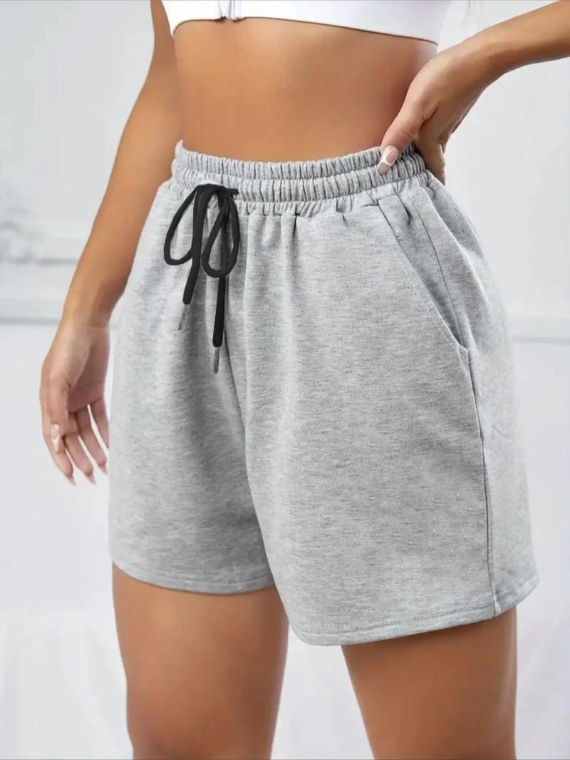 Product Introduction of Women's Plain Drawstring Waist Wide Leg Shorts, Shorts for Women, Summer Clothes, Casual High Waist Shorts for Summer Daily Wear, Women's Shorts, Summer Bottoms, Lady Bottoms for All Seasons 16