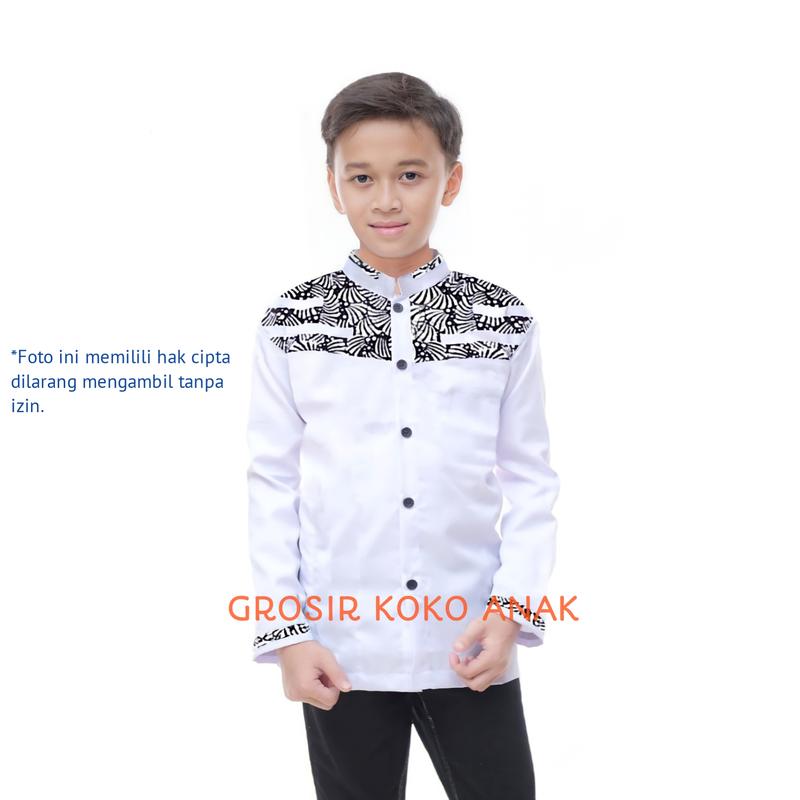 Baju Koko Anak Laki-Laki Muslim Cowok Atasan Lengan Panjang Premium Murah Terbaru Katun Nyaman 2