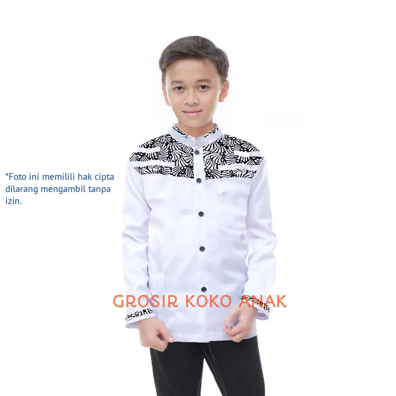 Baju Koko Anak Laki-Laki Muslim Cowok Atasan Lengan Panjang Premium Murah Terbaru Katun Nyaman 2