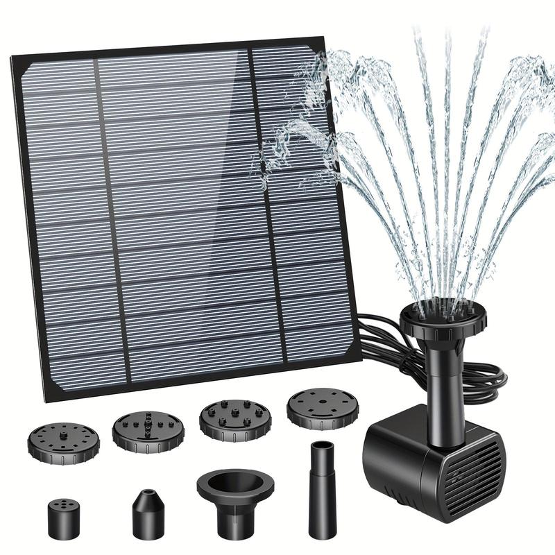 Product Introduction of Solar Fountain, 1 Set Solar Panel Fountain with 7 Nozzles, Solar Fountain Pump for Garden, Pond, Pool, Fish Tank, Aquarium 11