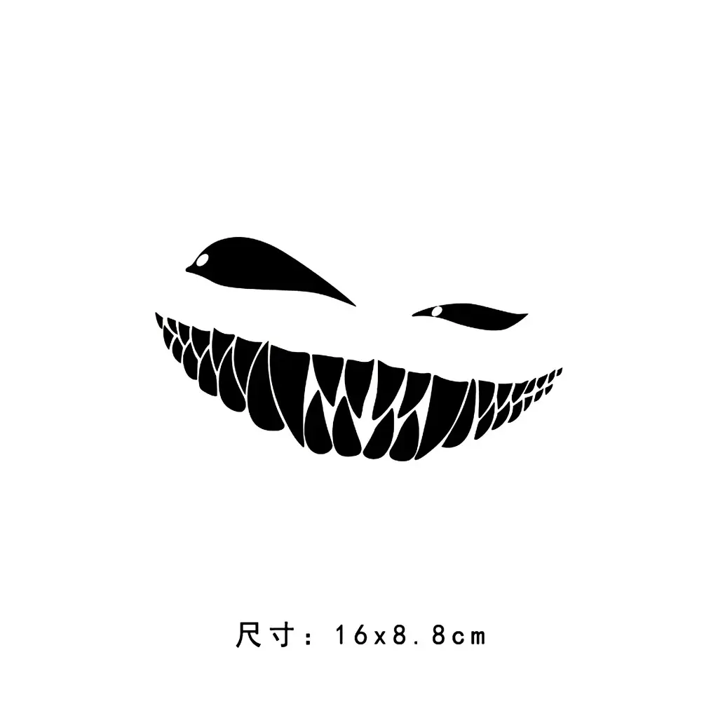 Evil Smile Monster Smirk Teeth Sticker Decals for Motorcycle Stickers ...