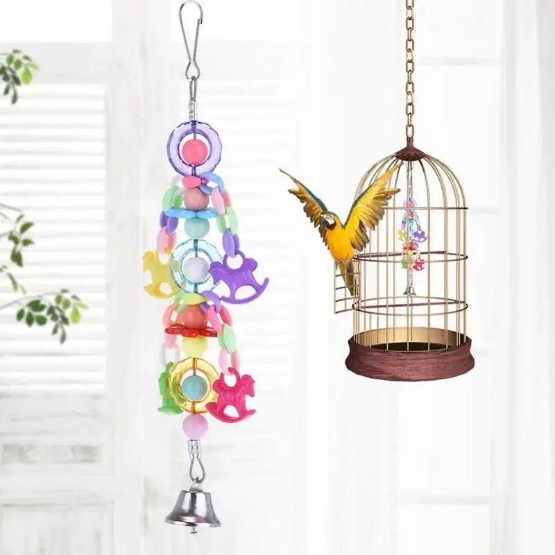 Đồ Chơi Chim, Đồ Chơi Vui Nhộn Cho Vẹt Đuôi Dài Cockatiel, Vẹt Đuôi Dài, Conure, Đồ Chơi Chuông Cắn Và Nhai, Làm Bằng Acrylic, Cầu Treo, Dây Leo Thích Hợp Cho Lồng, Đồ Chơi Xích Đu 0