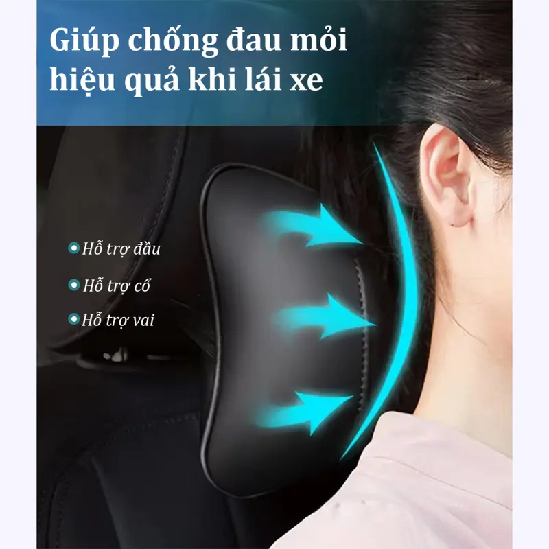 Gối Tựa Đầu Ô Tô Da PU Cao Cấp Thoáng Khí, Chống Đau Mỏi Cổ Vai Gáy - Gối Tựa Đầu Gắn Ghế Ngồi Ô Tô Có Logo Theo Hãng Xe 6
