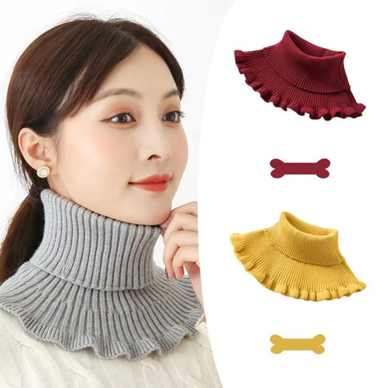 Cổ Áo Giả Dệt Kim, Chất Liệu Len, Cổ Lọ Nữ, Khăn Quàng Cổ Cổ Có Thể Tháo Rời Dày Và Chống Gió, Ấm Áp, Thích Hợp Cho Mùa Đông, Cổ Áo Giả