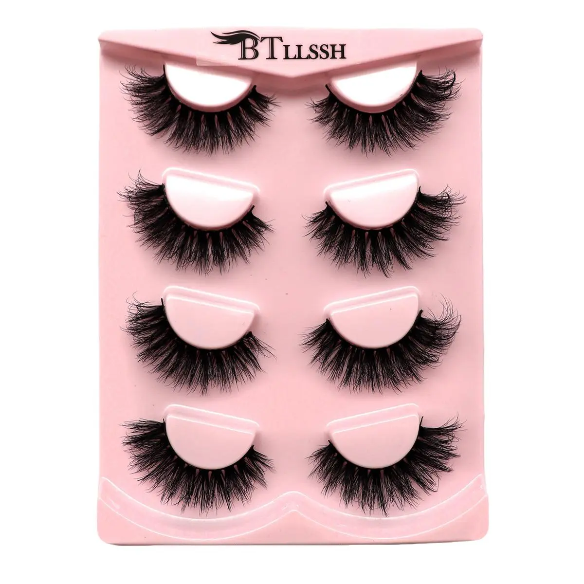 Thick False Eyelashes, Wispy Cat Eye Look Faux Cluster Lashes, Natural Curling Eye Makeup Strip Lash for Women & Girls, Lash Clusters Kit Lashes Eyelashes Clusters