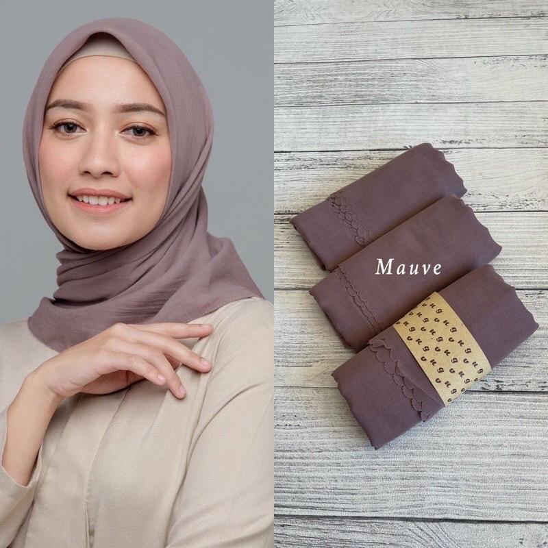 HIJAB VOAL POLOS PREMIUM LASERCUT - Segi Empat 0