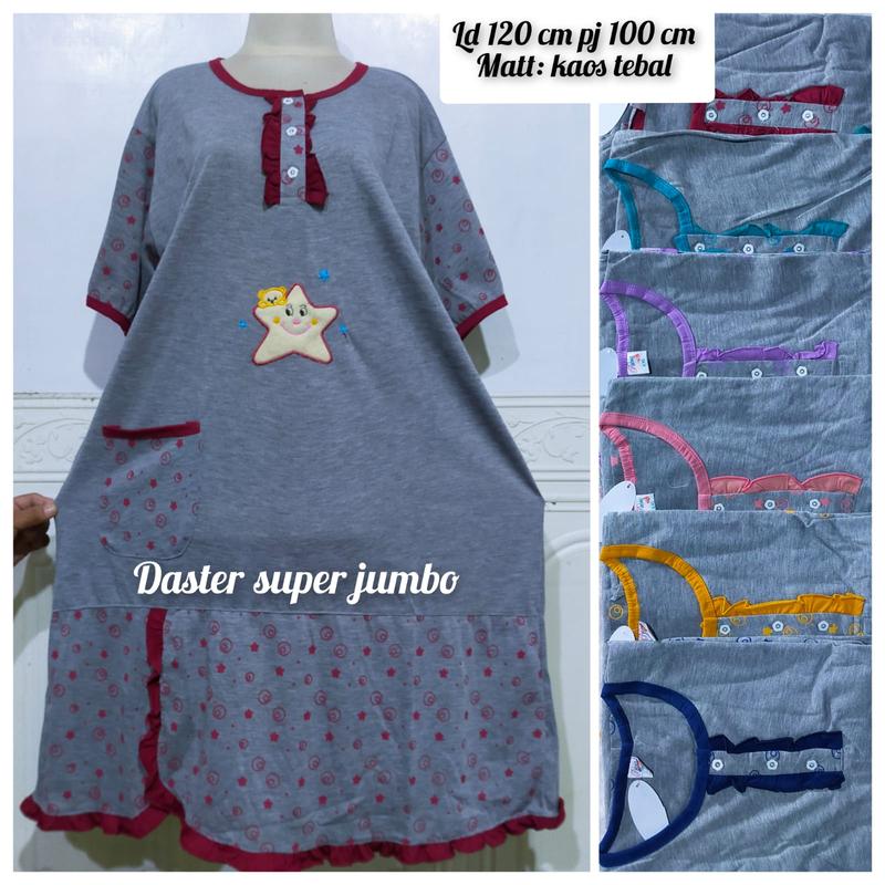 Daster super jumbo XXL Ld 120 cm bahan kaos 0