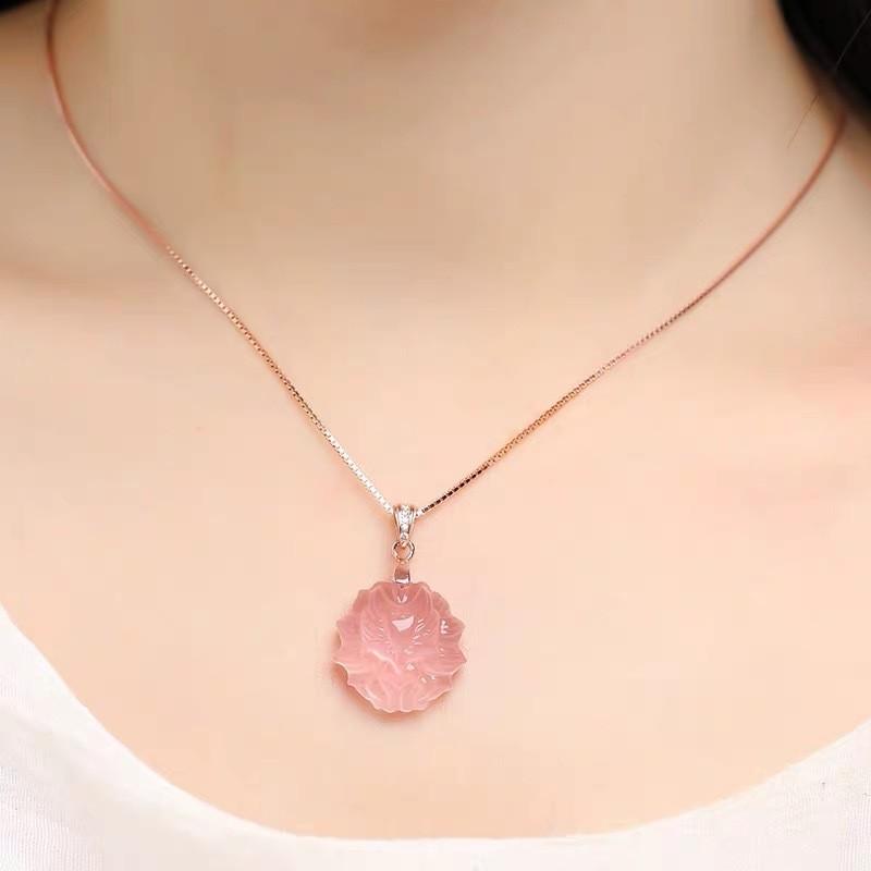 [HÀNG CAO CẤP] MẶT DÂY CHUYỀN HỒ LY AQUAMARINE HỒNG CỰC PHẨM   TẶNG KÈM DÂY VÀ HỘP GẤM ĐẸP 7