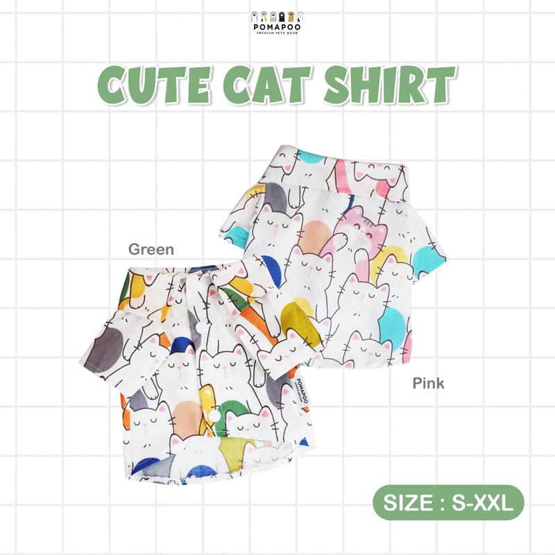 Product Introduction of POMAPOO - Kemeja Kucing dan Kemeja Anjing Cute Cat Shirt 1