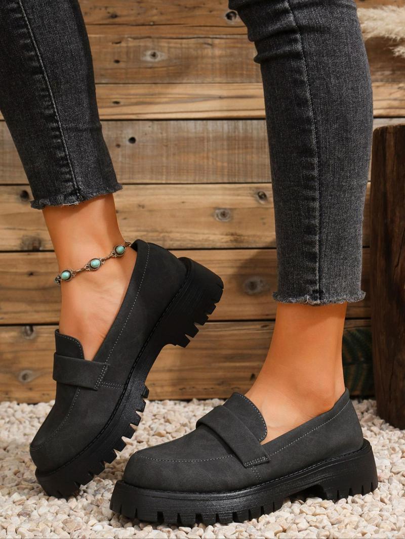 Product Introduction of Women's Fashionable Solid Color Slip on Loafers, Casual Comfortable Breathable Shoes for Daily Wear, Lightweight Breathable Shoes for Women & Girls 9