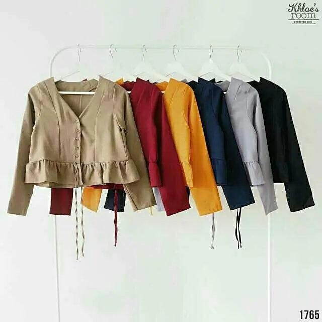 [cod] Atasan Fashion Blouse Misso Vneck Kancing Wanita JA1740 3
