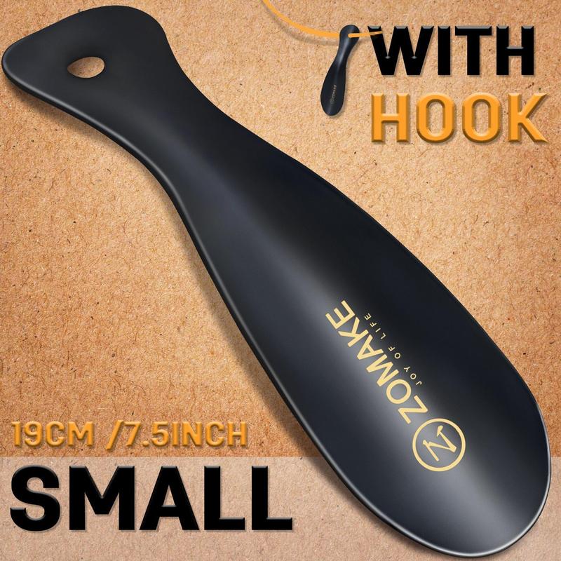 Metal Shoe Horn Helper Small Shoe Horn  With Hole 7.5Inch Wear Shoe Helper Easy Carry Aid Tool Shoe Accessories 4