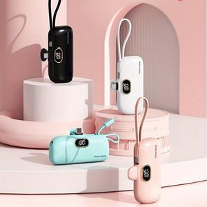 Portable Power Bank, 1 Count 5000mAh USB Power Bank, Compatible with iPhone 11 12 13 13 Pro Max 14 Pro Max 15 16 16 Pro 16 Pro Max & Samsung Xiaomi Phone Series