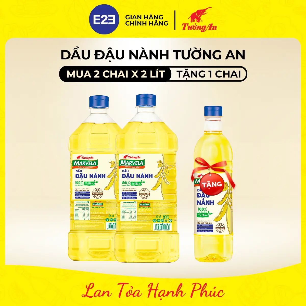 [TA] Dầu Ăn Đậu Nành Tường An 2L x 2 chai TẶNG Dầu Đậu Nành Tường An 1L, Tốt Cho Trái Tim - E2E Thực Phẩm Đồ Uống | Kido Group