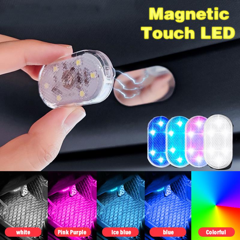 Đèn Mini Nội Thất Ô Tô, Đèn Xung Quanh Cảm Ứng, Đèn LED Để Đọc Sách Trần Nóc Ô Tô, Đèn Ngủ Cảm Ứng Tạo Kiểu Xe Hơi, Sạc USB, 1 Chiếc