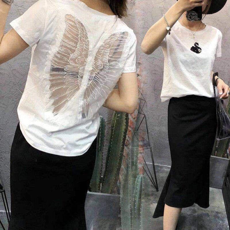 Product Introduction of Áo Phông Mùa Hè, European Station, Phong Cách Hàn Quốc Mới, Dáng Rộng Vừa Vặn, Ngắn Tay, Dành Cho Nữ, Thiết Kế Lưng Đẹp, Áo Ren khoét Thời Trang, Phù Hợp 12