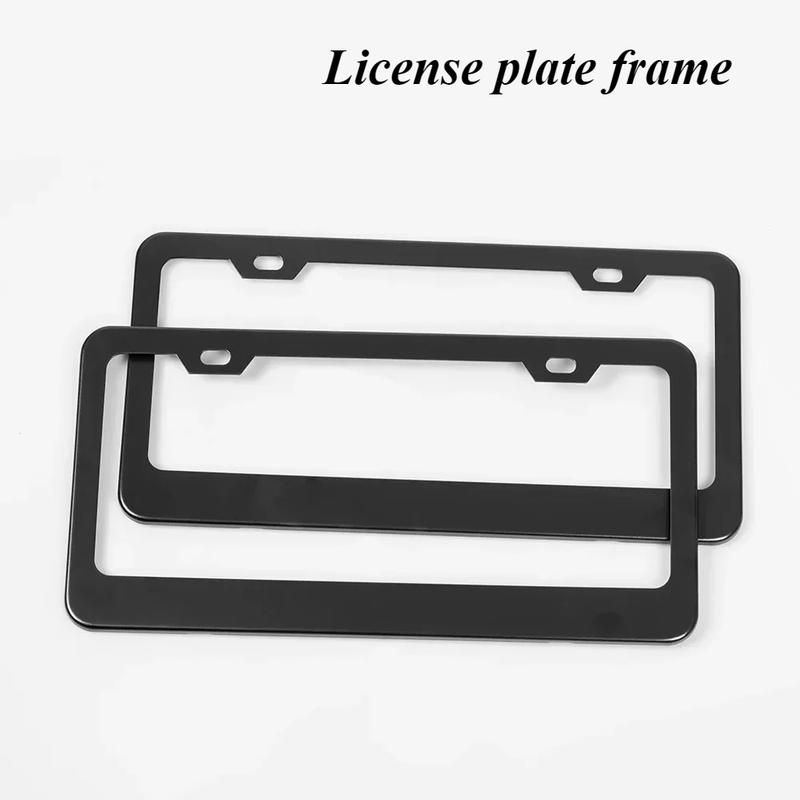 2PCS Silver Chrome Stainless Steel Metal License Plate Frame Tag Cover With Scre 2PCS Silver Chrome Stainless Steel Metal License Plate Frame Tag Cover With Scre