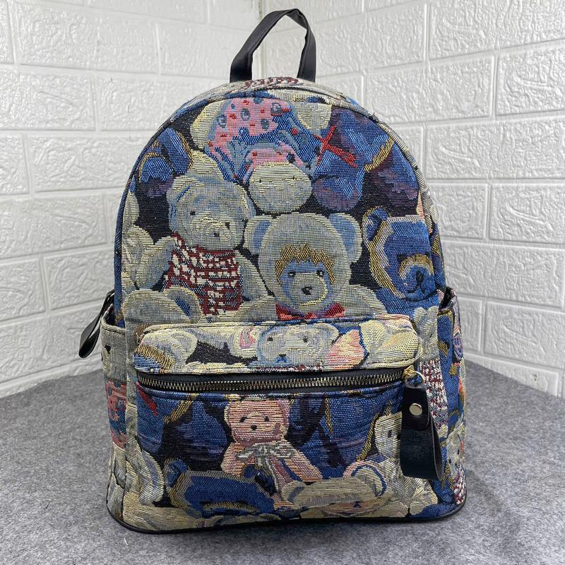 Balo Dạ gấu xanh thời trang nam nữ, bảo hành 3 tháng Da Nhung Đeo Vai Backpack cặp  nam 2