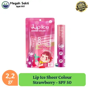 Lip Ice Sheer Colour STRAWBERRY  - Pelembab Bibir Magic Color Aroma Strobery SPF 50