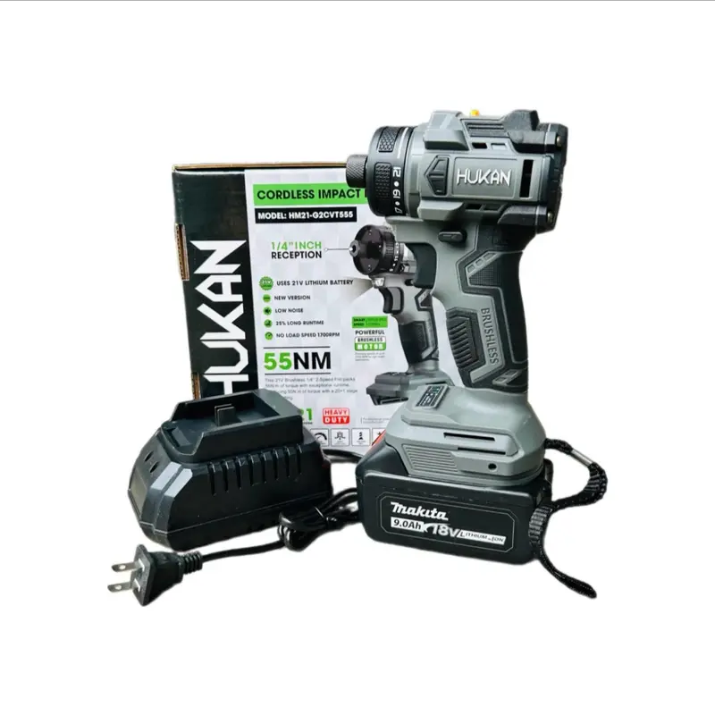 Máy Chuyên Vít Hukan HM21-G2CVT555, Có Cấp Trượt, 2 Chức Năng Khoan-Vít, Động cơ không chổi than 5