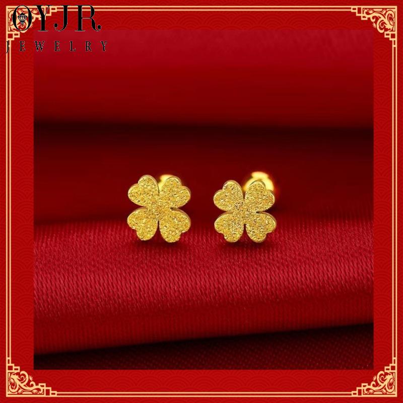 OYJR Bông Tai Titan Khống Gỉ Lấp Lánh Hoa Bốn Lá Khuyên Tai Nữ Cỏ 4 Lá Sành Điệu Hoa Tai Nhỏ Xinh