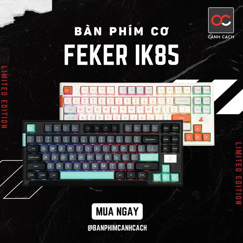 Bàn phím cơ không dây HOTSWAP Feker IK85 Mạch xuôi - LED RGB - Keycap PBT
