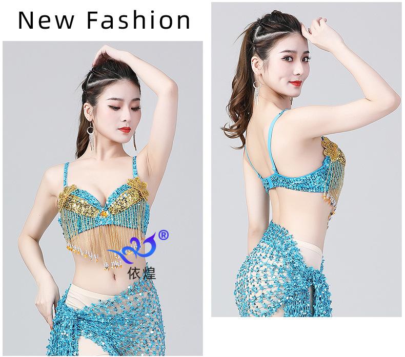 Product Introduction of Áo Ngực Cho Trang Phục Múa Bụng, Quần Áo Tua Rua Đính Kim Tuyến, Quần Áo Biểu Diễn Múa Khai Trương, Áo Ngực Váy Khiêu Vũ 25