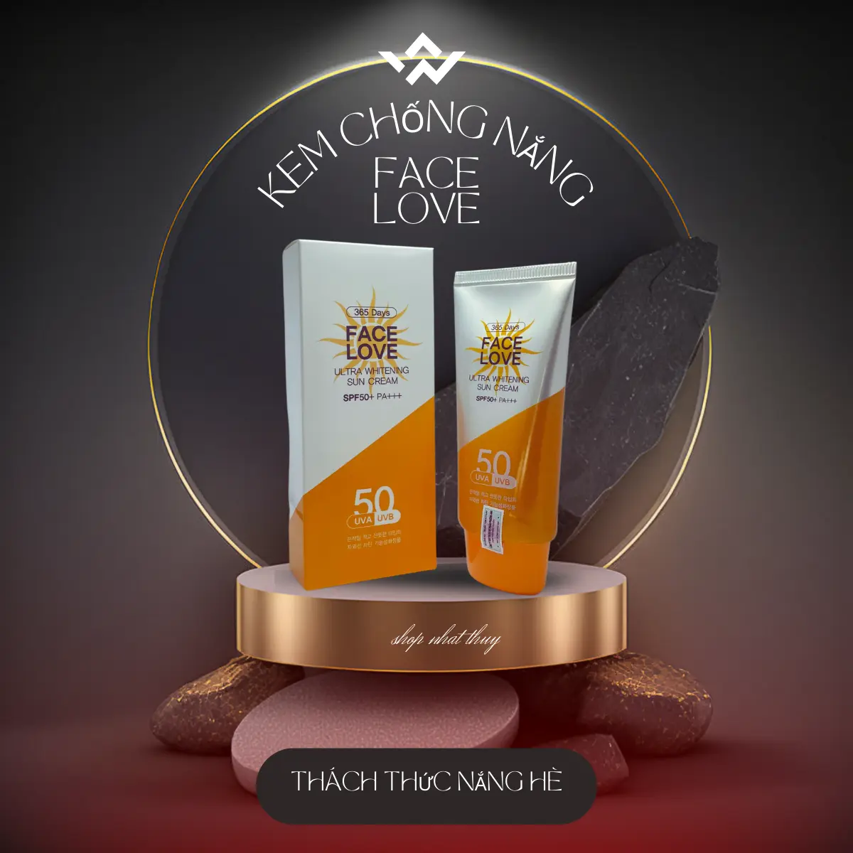 Kem Chống Nắng Face Love SPF 50+ PA +++ Phù Hợp Với Mọi Loại Da,Giữ Ẩm Dưỡng Da Tuyệt Vời