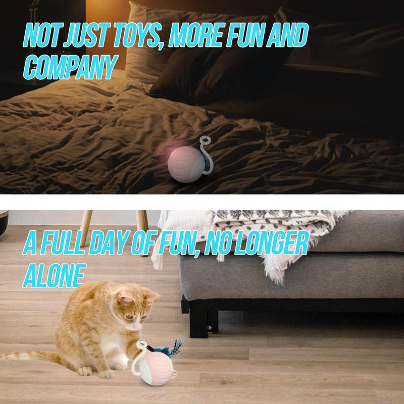 Product Introduction of Interactive Cat Toy, 1 Box USB Rechargeable 5 in 1 Automatic Ball with LED Light, Smart Sound & Touch Control Cat Teaser Toy, Pet Supplies 5