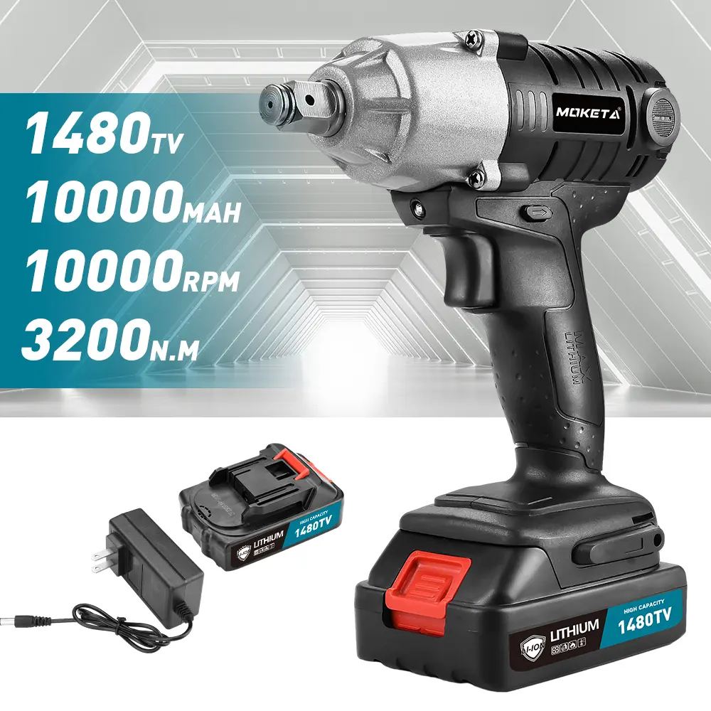 [HOT SALE] 3200N.m Electric Impact Wrench Kit with Stepless Speed Regulation and LED Work Light tools set motor electric wrench 48 v impactwrench brushless motor Brushless  Impact Wrench 48V
