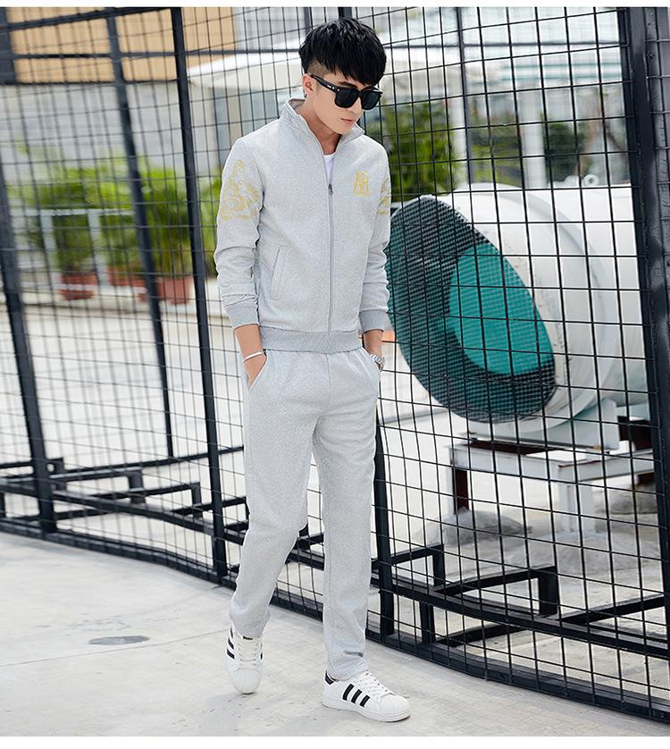 Product Introduction of Spring and Autumn New Men's Casual Sports Suit Youth Korean Fashion Trendy Long Baseball Uniform Large Size Coat 13