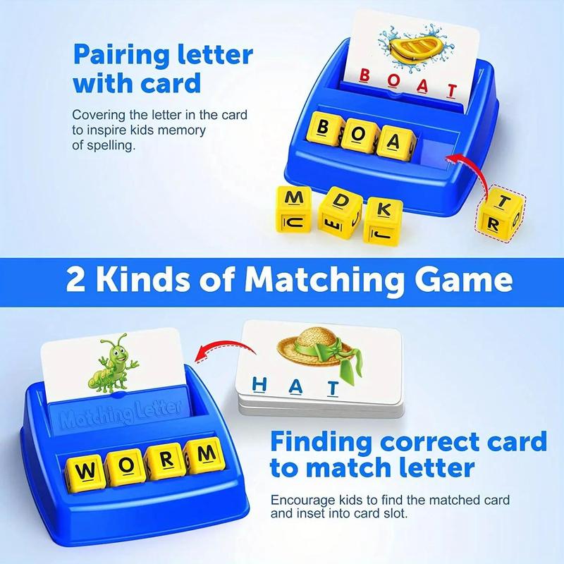 Word Recognition Letter Matching & Learning Game Cards, 1 Set Educational Toy for Kids, See & Spell Learning Toy, Children's Birthday Gift, Birthday Gifts, Birthday Gifts, Fun Toys for 13 Year Olds To Feel Good, Christmas Gift 2